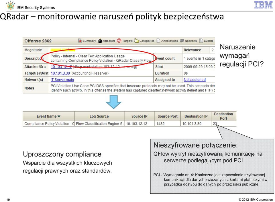 Nieszyfrowane połączenie: QFlow wykrył nieszyfrowaną komunikację na serwerze podlegającym pod PCI PCI - Wymaganie