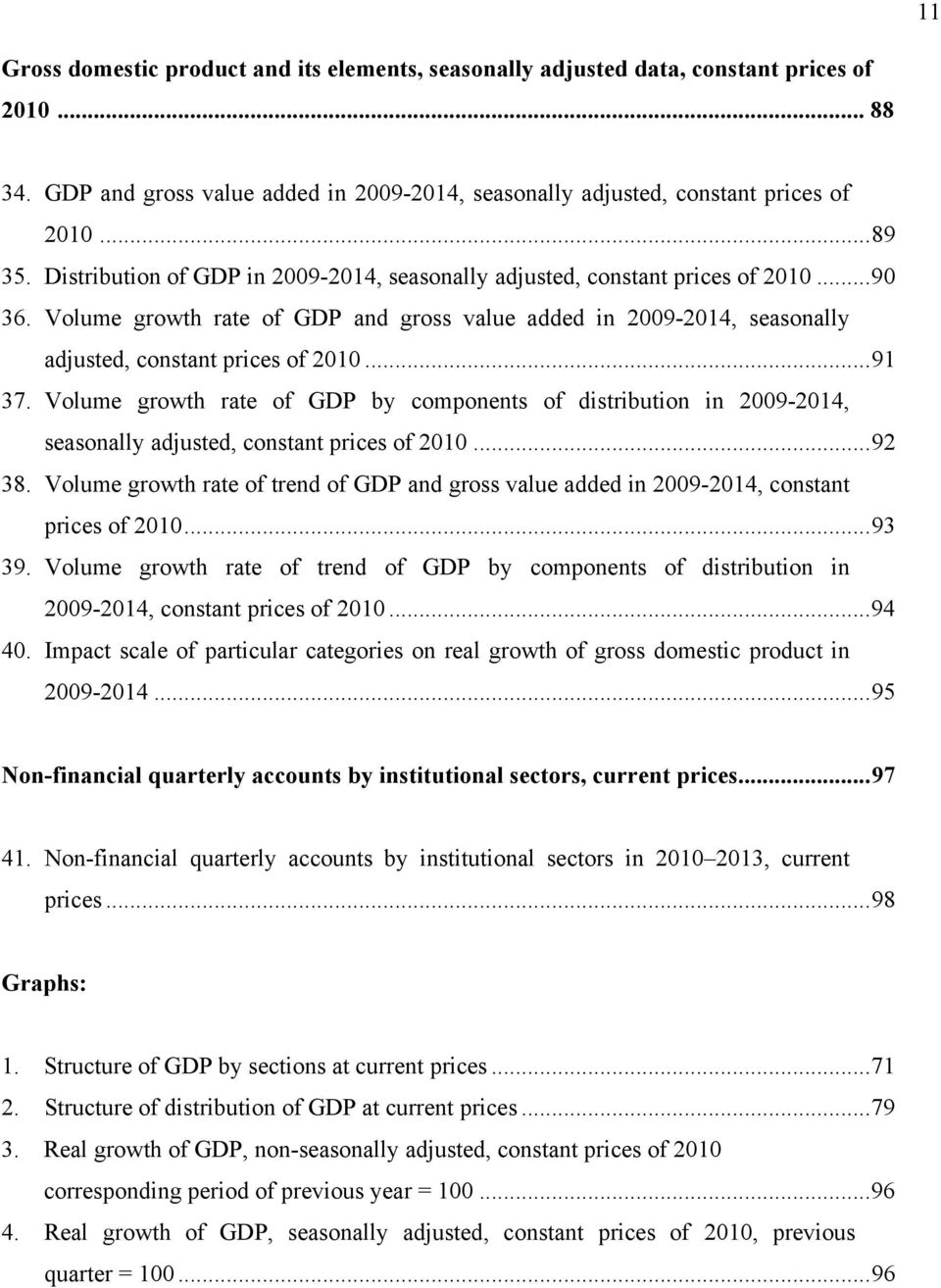 .. 91 37. Volume growth rate of GDP by components of distribution in 2009-2014, seasonally adjusted, constant prices of 2010... 92 38.