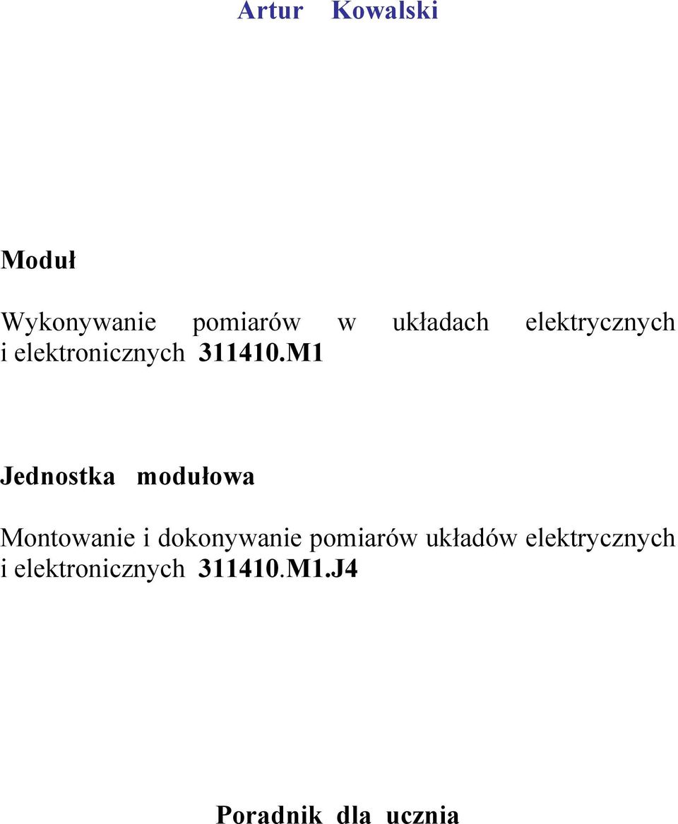 M1 elektrycznych Jednostka modułowa Montowanie i