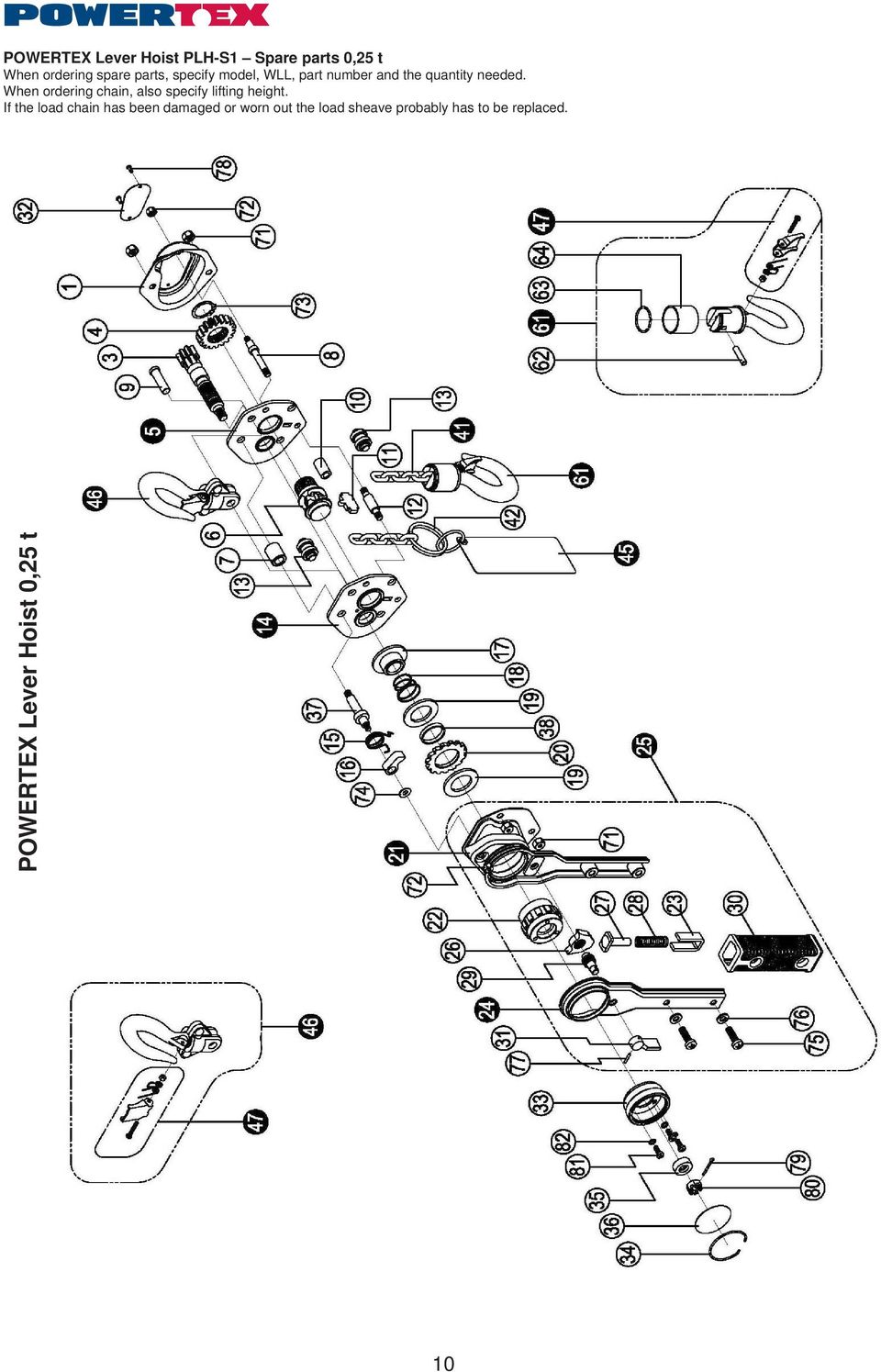 When ordering chain, also specify lifting height.