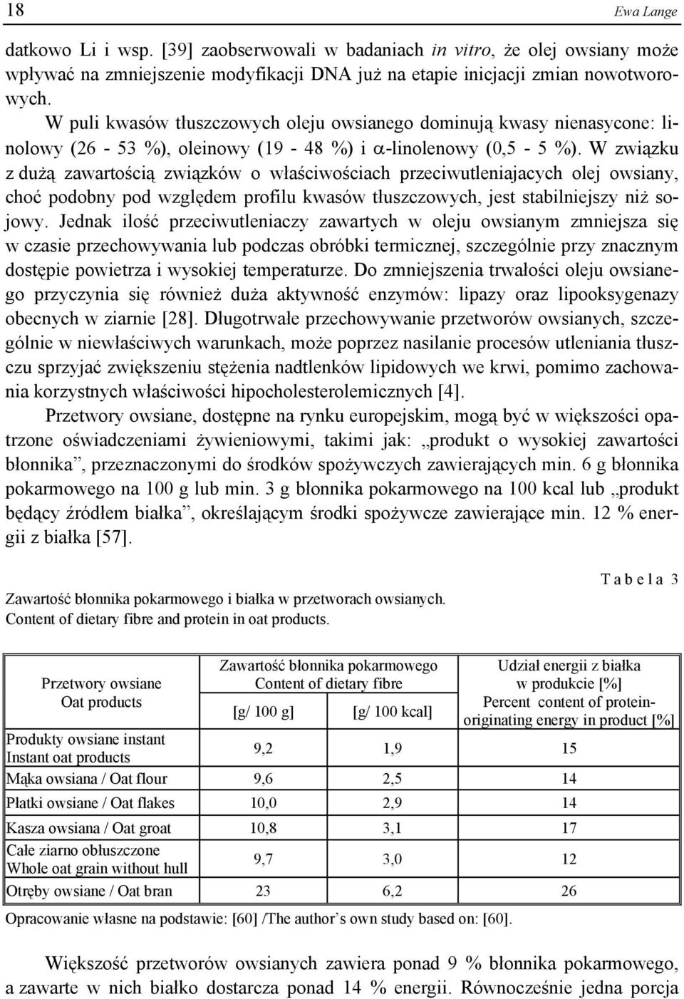 W związku z dużą zawartością związków o właściwościach przeciwutleniajacych olej owsiany, choć podobny pod względem profilu kwasów tłuszczowych, jest stabilniejszy niż sojowy.