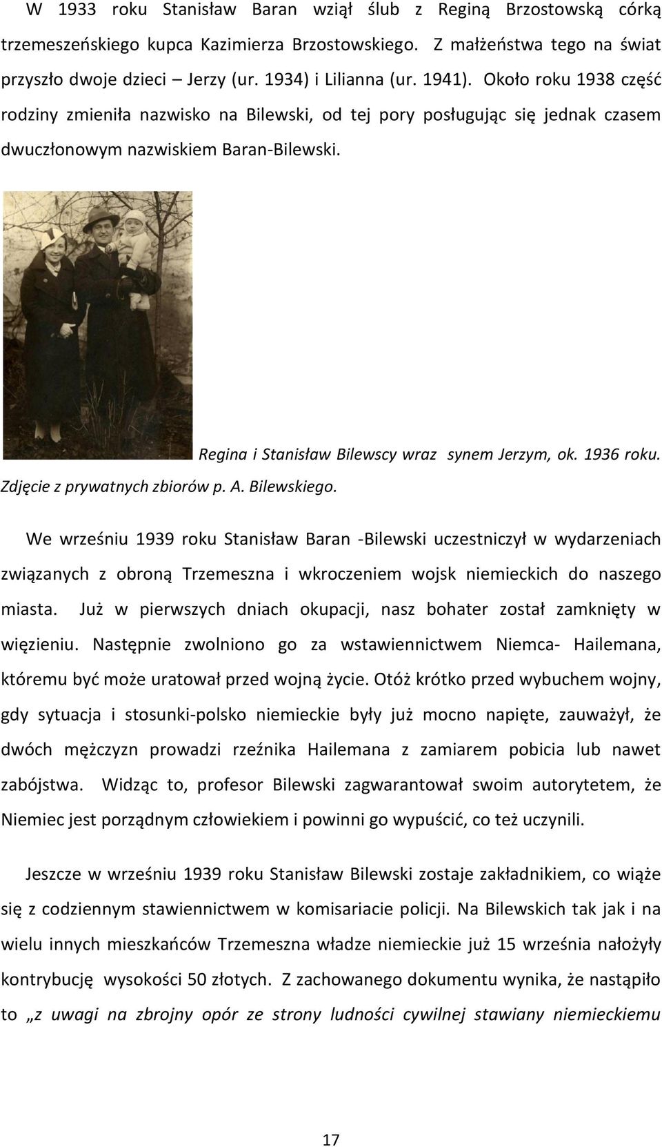 Regina i Stanisław Bilewscy wraz synem Jerzym, ok. 1936 roku.