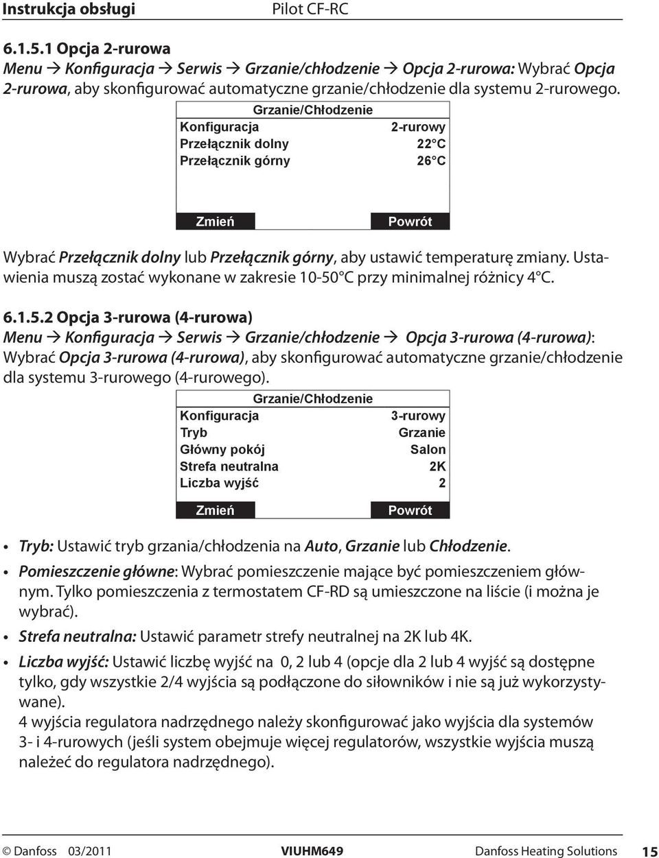 Ustawienia muszą zostać wykonane w zakresie 10-50