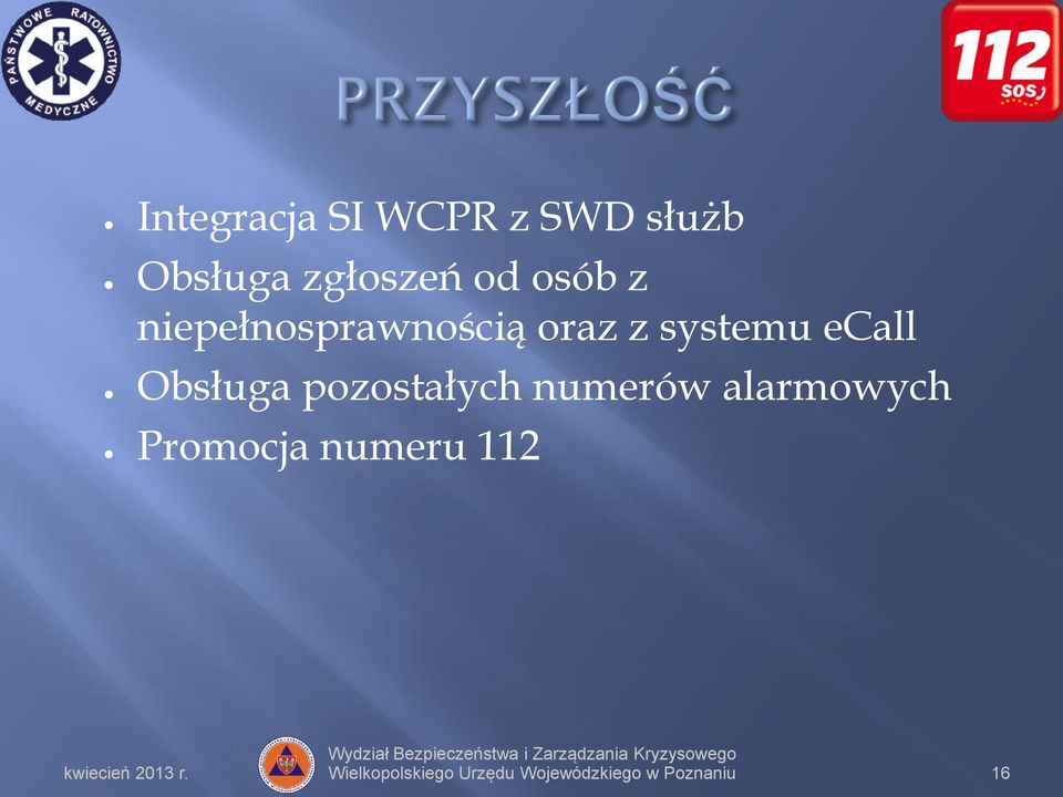 Obsługa pozostałych numerów alarmowych Promocja