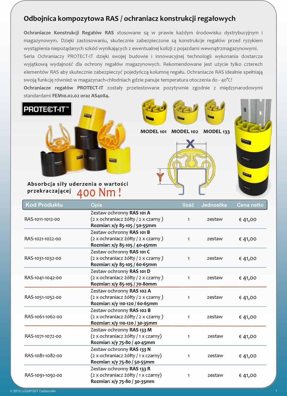 Seria Ochraniaczy PROTECT-IT dzięki swojej budowie i innowacyjnej technologii wykonania dostarcza wyjątkową wydajność dla ochrony regałów magazynowych.