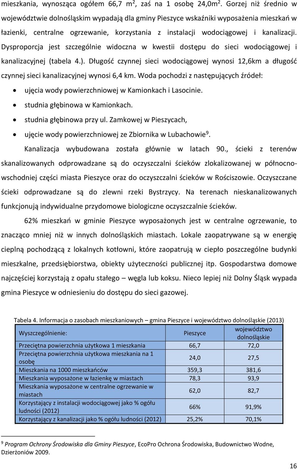 Dysproporcja jest szczególnie widoczna w kwestii dostępu do sieci wodociągowej i kanalizacyjnej (tabela 4.).