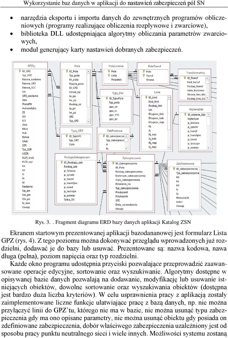 . Fragment diagramu ERD bazy danych aplikacji Katalog ZSN Ekranem startowym prezentowanej aplikacji bazodananowej jest formularz Lista GPZ (rys. 4).
