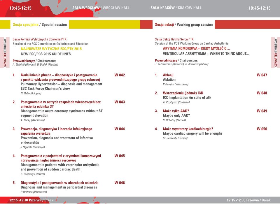 Dudek (Kraków) Sesja Sekcji Rytmu Serca PTK Session of the PCS Working Group on Cardiac Arrhythmia Arytmia komorowa kiedy myśleć o Ventricular arrhythmia when to think about... J.