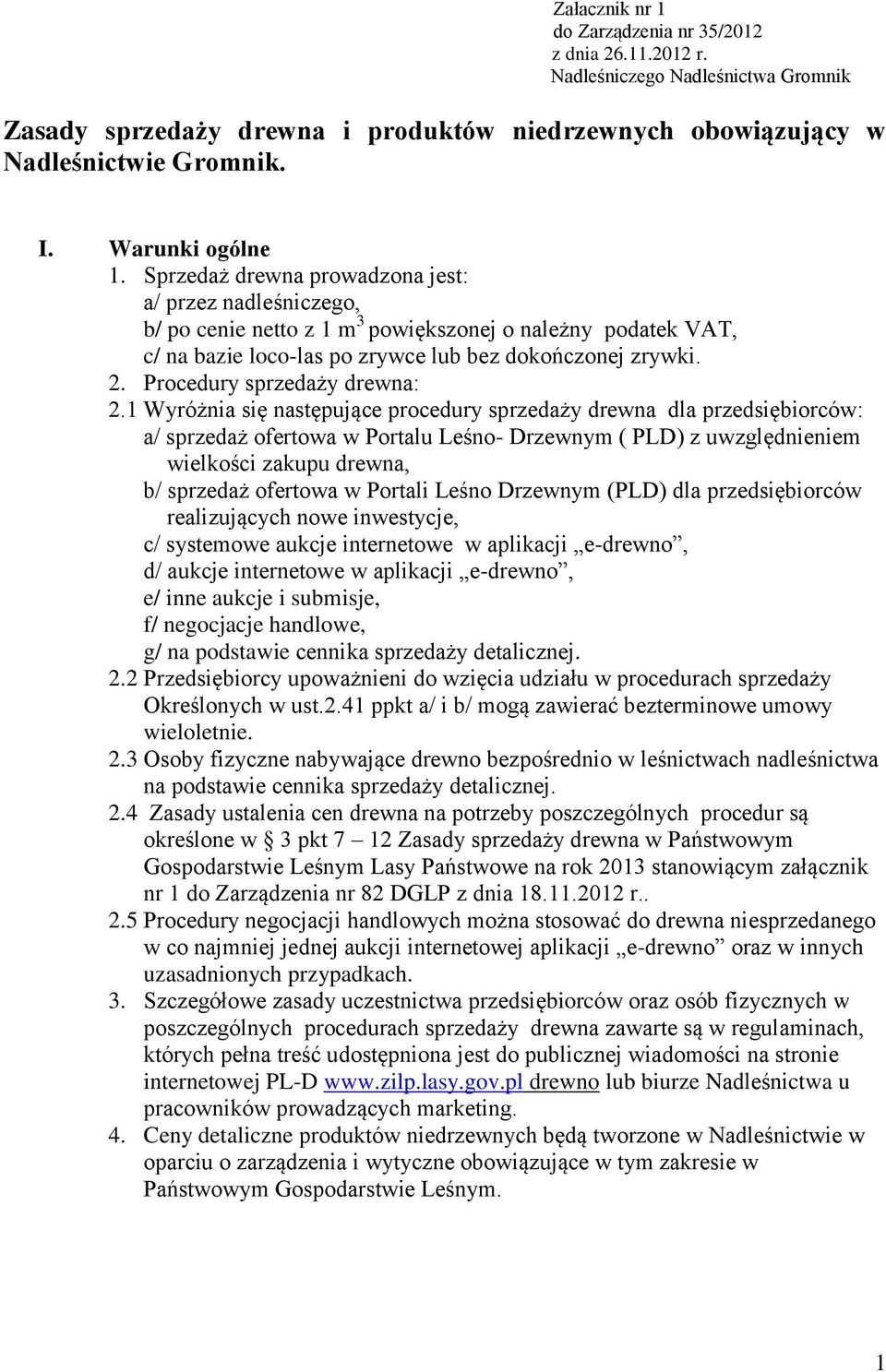 Procedury sprzedaży drewna: 2.