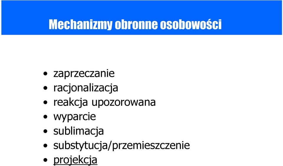 reakcja upozorowana wyparcie