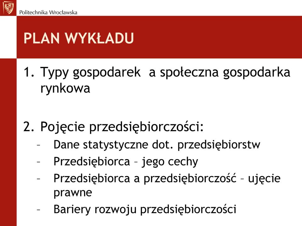 Pojęcie przedsiębiorczości: Dane statystyczne dot.