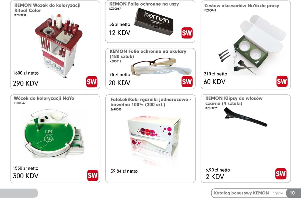 KDV 210 zł netto 60 KDV Wózek do koloryzacji NaYo KZ00049 FalelokiKoki ręczniki jednorazowe - bawełna 100% (200 szt.