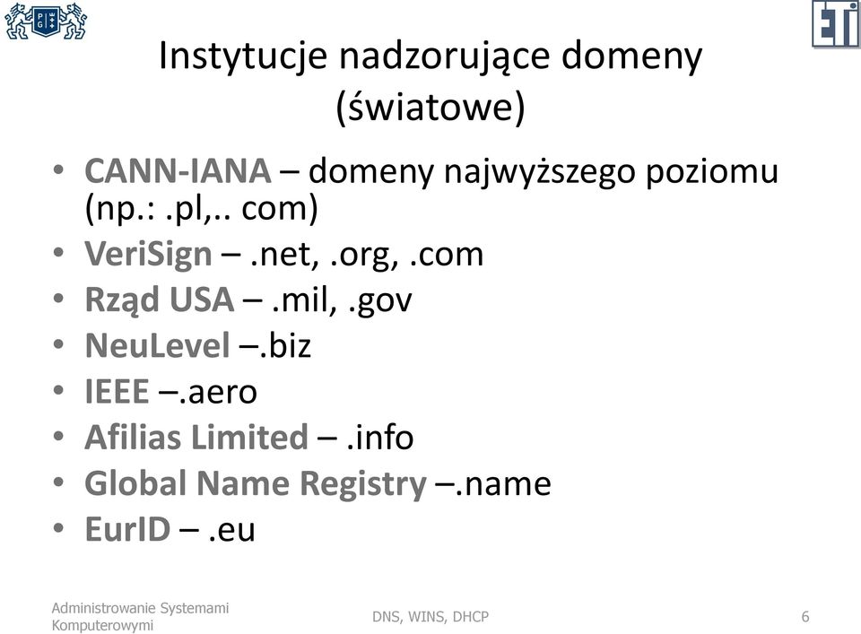 com Rząd USA.mil,.gov NeuLevel.biz IEEE.