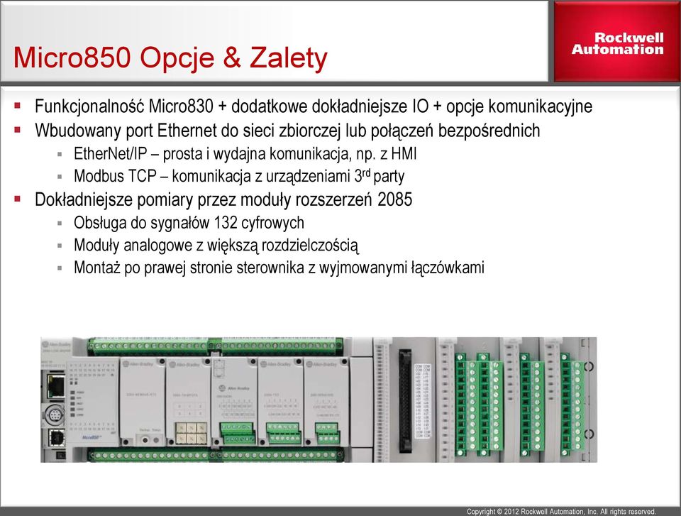 sieci zbiorczej lub połączeń bezpośrednich EtherNet/IP prosta i wydajna komunikacja, np.