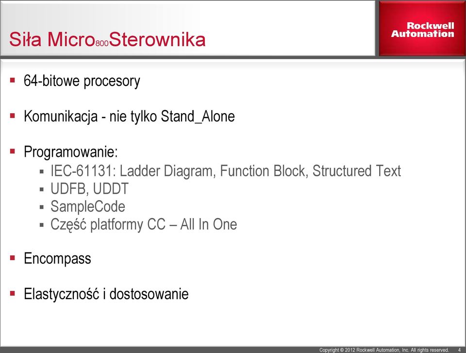 Stand_Alone Programowanie: IEC-61131: Ladder Diagram, Function Block,