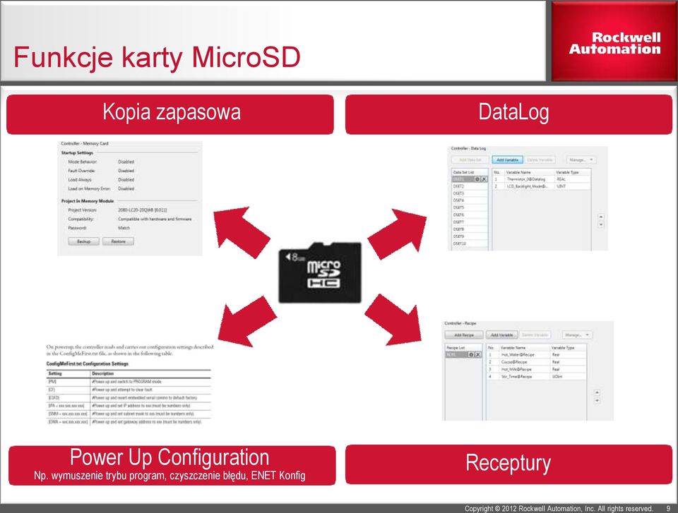 9 Funkcje karty MicroSD Kopia zapasowa DataLog