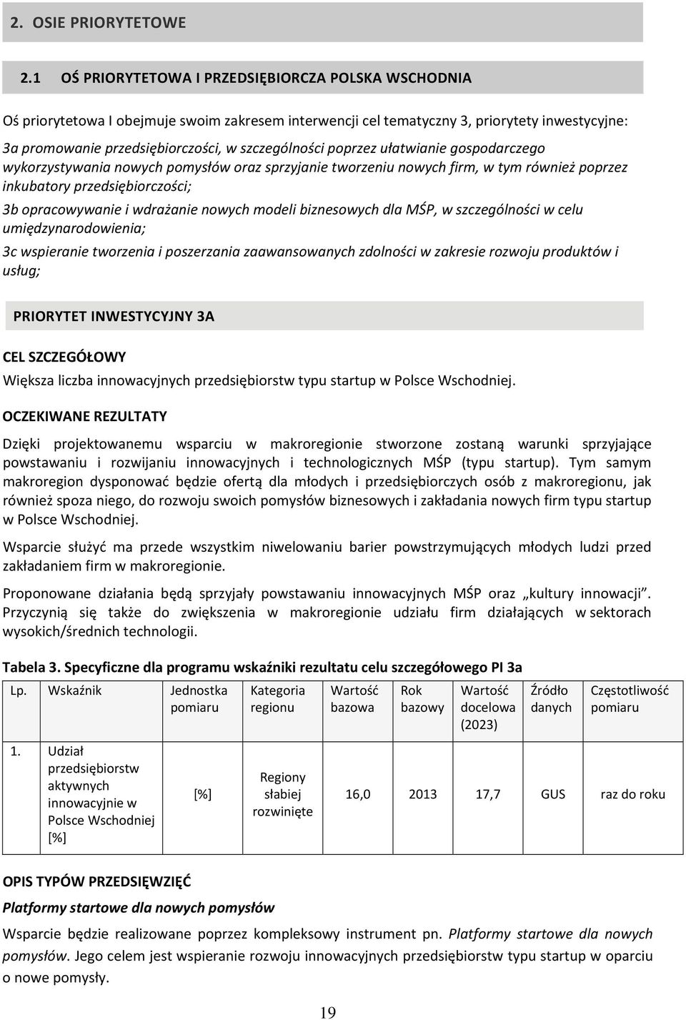 poprzez ułatwianie gospodarczego wykorzystywania nowych pomysłów oraz sprzyjanie tworzeniu nowych firm, w tym również poprzez inkubatory przedsiębiorczości; 3b opracowywanie i wdrażanie nowych modeli