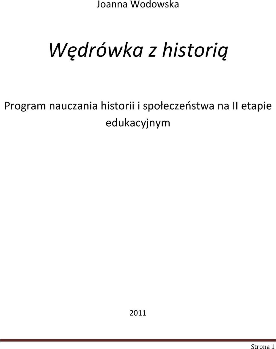 historii i społeczeństwa na