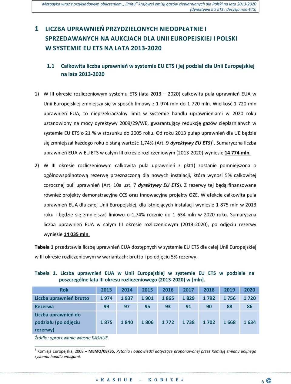 Europejskiej zmniejszy się w sposób liniowy z 1 974 mln do 1 720 mln.