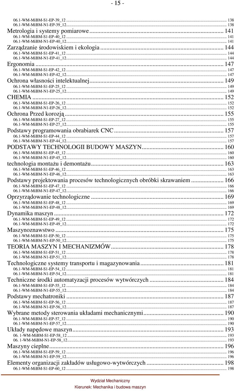 .. 147 Ochrona własności intelektualnej... 149 06.1-WM-MiBM-S1-EP-25_12... 149 06.1-WM-MiBM-N1-EP-25_12... 149 CHEMIA... 152 06.1-WM-MiBM-S1-EP-26_12... 152 06.1-WM-MiBM-N1-EP-26_12.