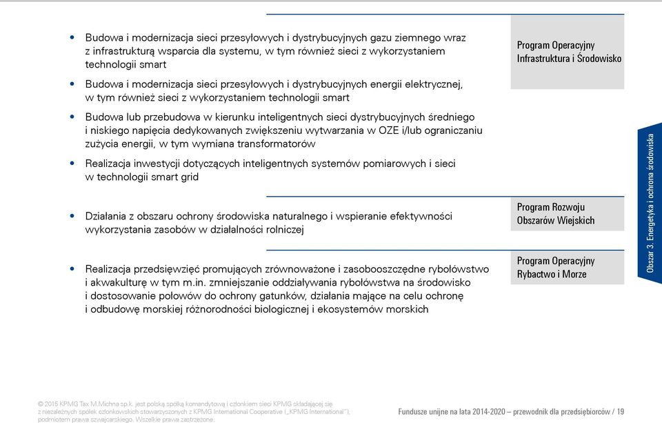 inteligentnych sieci dystrybucyjnych średniego i niskiego napięcia dedykowanych zwiększeniu wytwarzania w OZE i/lub ograniczaniu zużycia energii, w tym wymiana transformatorów Realizacja inwestycji