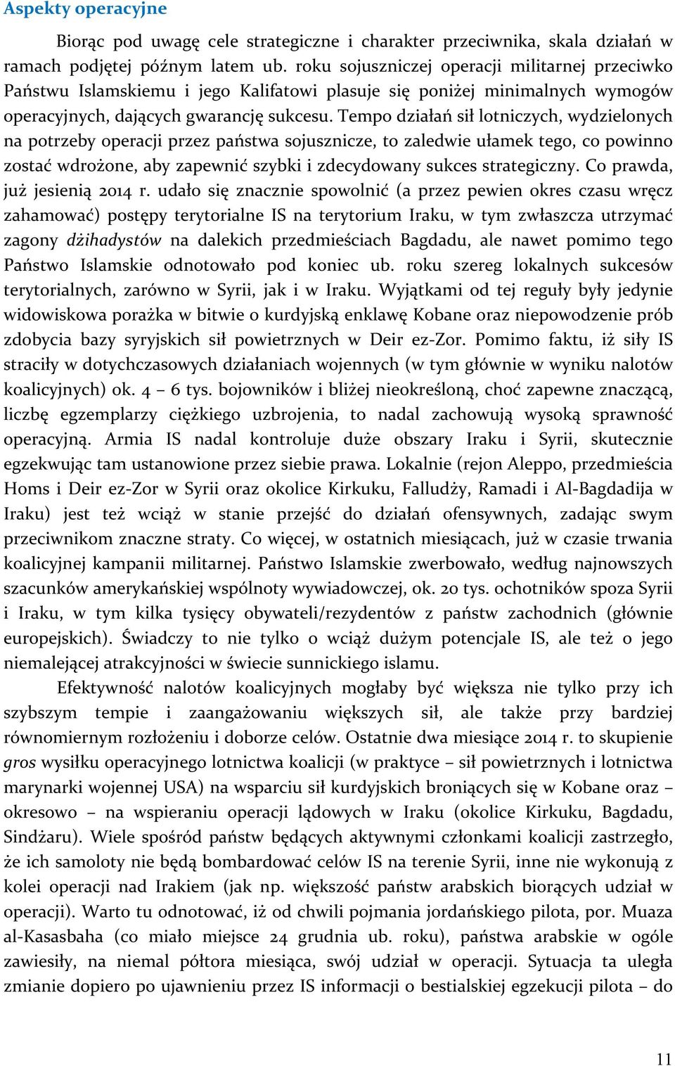 Tempo działań sił lotniczych, wydzielonych na potrzeby operacji przez państwa sojusznicze, to zaledwie ułamek tego, co powinno zostać wdrożone, aby zapewnić szybki i zdecydowany sukces strategiczny.