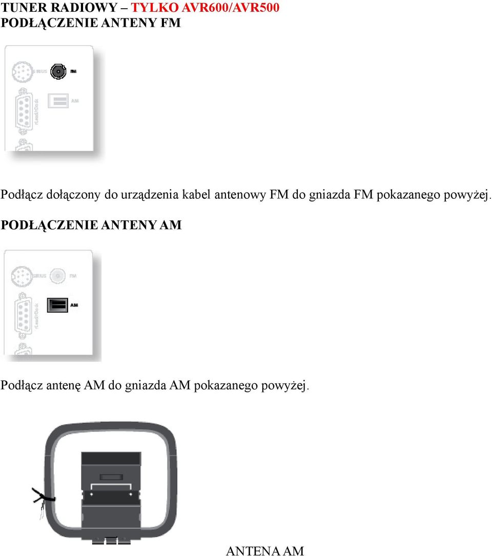 gniazda FM pokazanego powyżej.