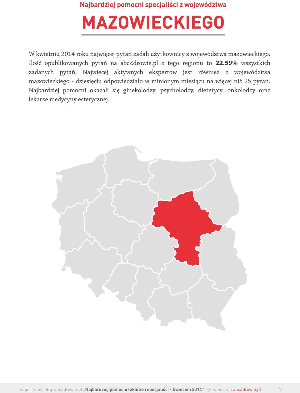 Najwięcej aktywnych ekspertów jest również z województwa mazowieckiego - dziesięciu odpowiedziało w minionym miesiącu na