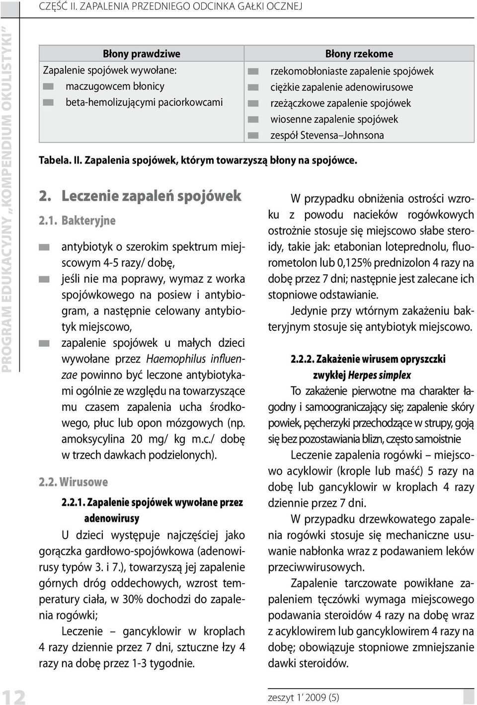 spojówek u małych dzieci wywołane przez Haemophilus influenzae powinno być leczone antybiotykami ogólnie ze względu na towarzyszące mu czasem zapalenia ucha środkowego, płuc lub opon mózgowych (np.