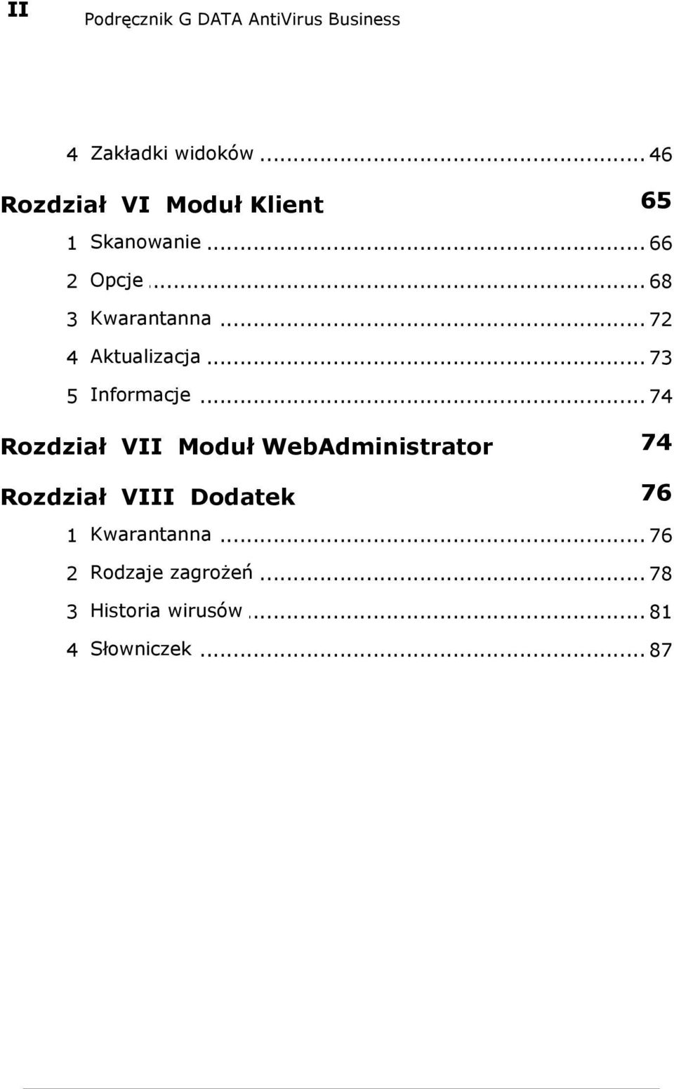 .. 72 4 Aktualizacja... 73 5 Informacje.