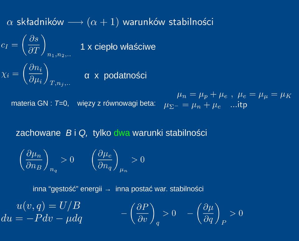 B i Q, tylko dwa warunki stabilności inna