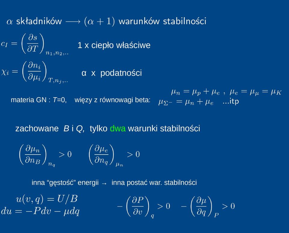 B i Q, tylko dwa warunki stabilności inna