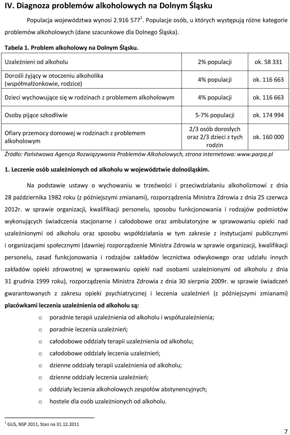 58 331 Dorośli żyjący w otoczeniu alkoholika (współmałżonkowie, rodzice) 4% populacji ok. 116 663 Dzieci wychowujące się w rodzinach z problemem alkoholowym 4% populacji ok.