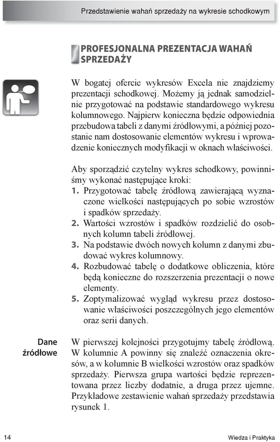 Najpierw konieczna będzie odpowiednia przebudowa tabeli z danymi źródłowymi, a później pozostanie nam dostosowanie elementów wykresu i wprowadzenie koniecznych modyfikacji w oknach właściwości.