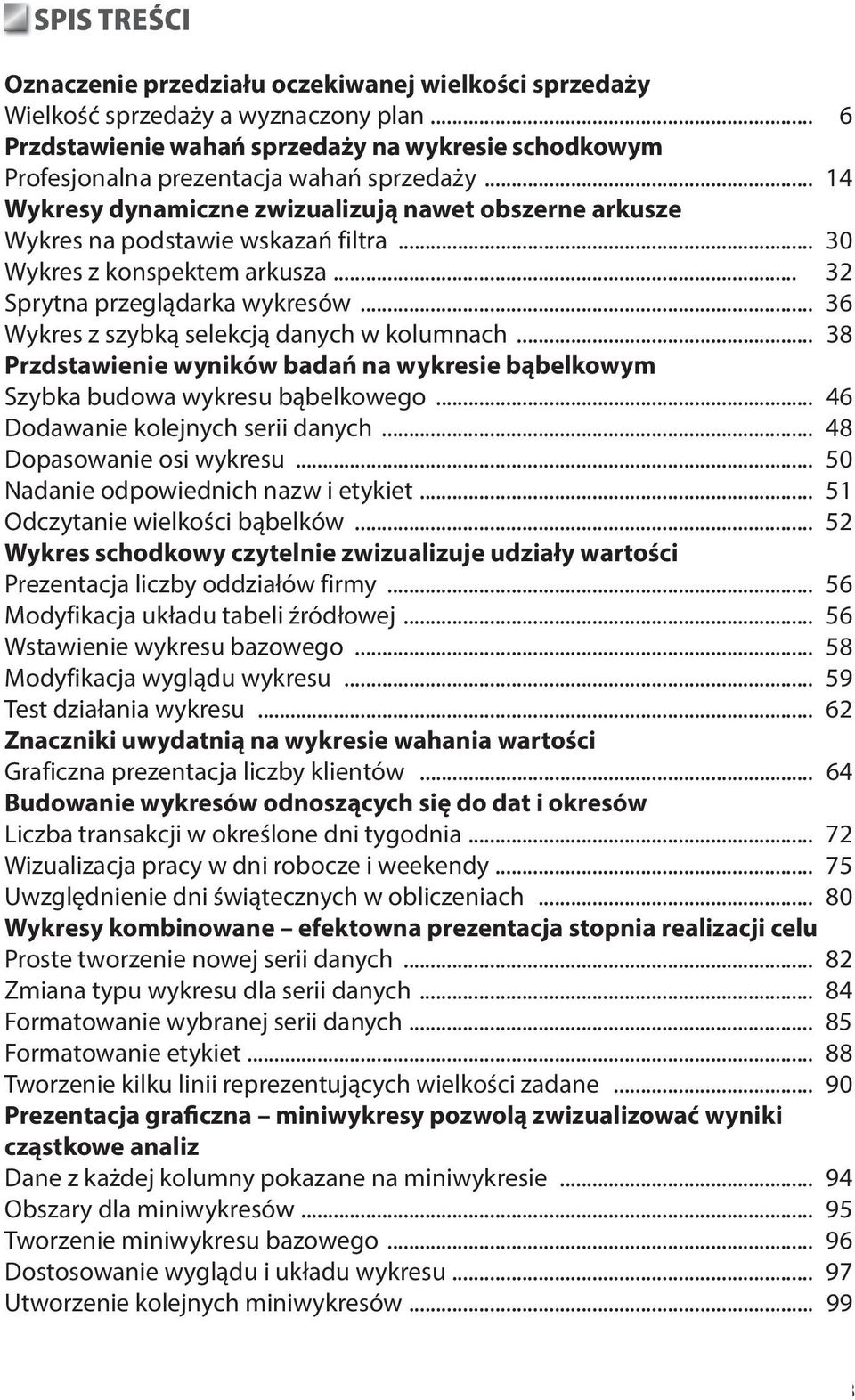 .. 30 Wykres z konspektem arkusza... 32 Sprytna przeglądarka wykresów... 36 Wykres z szybką selekcją danych w kolumnach.