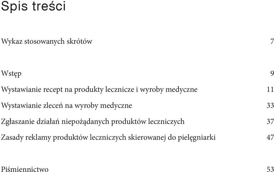 medyczne 33 Zgłaszanie działań niepożądanych produktów leczniczych 37