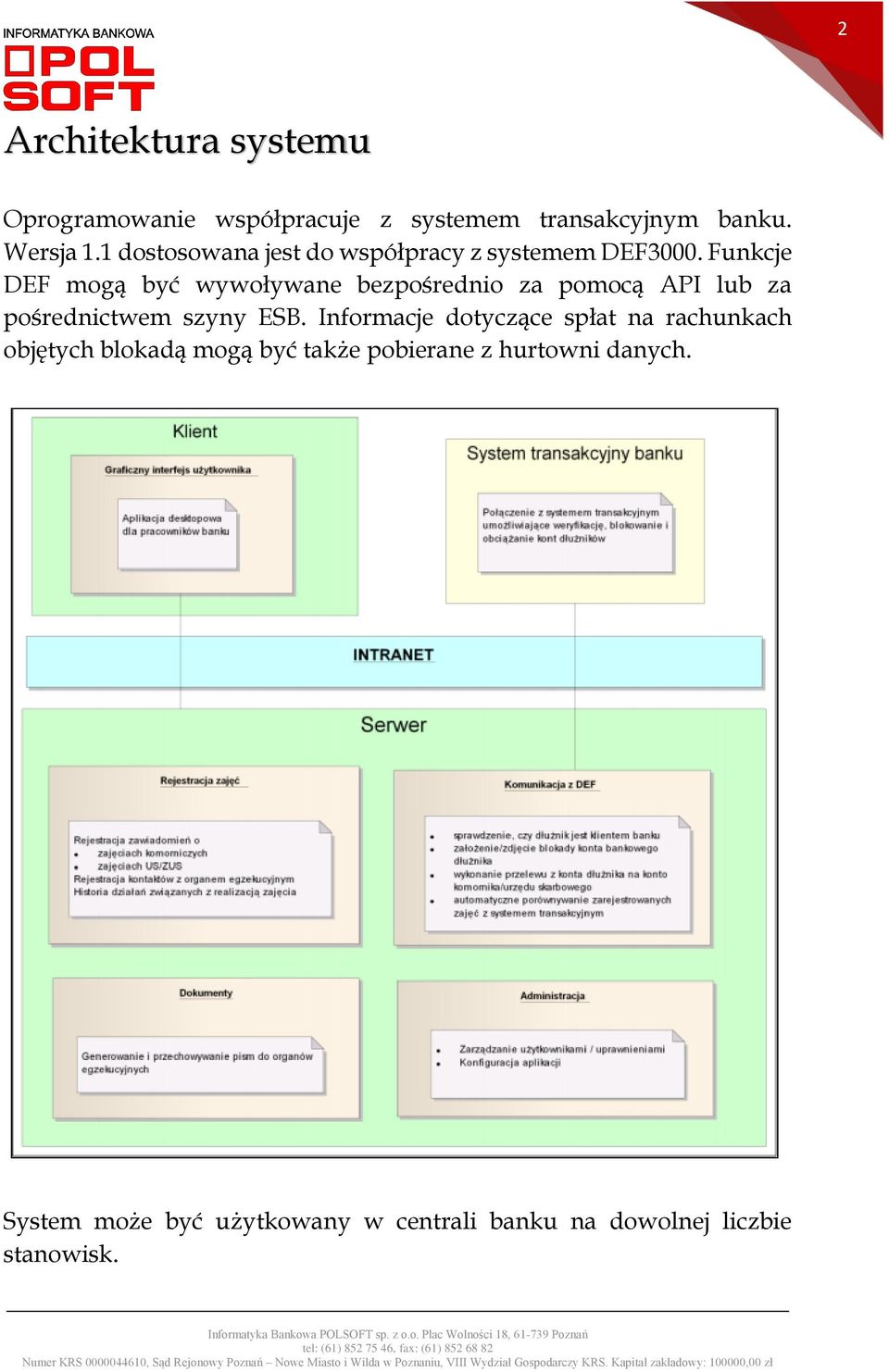 Funkcje DEF mogą być wywoływane bezpośrednio za pomocą API lub za pośrednictwem szyny ESB.