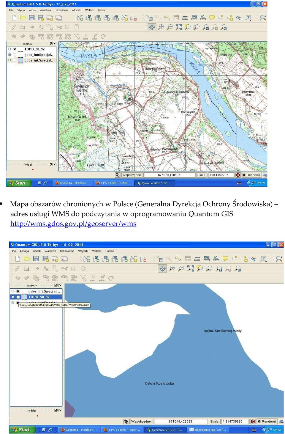 adres usługi WMS do podczytania w