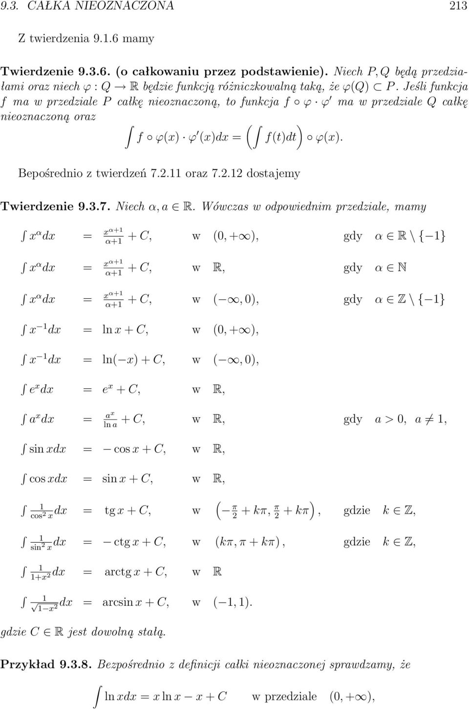 . dostajemy Twierdzenie 9.3.7. Niech α, a R.