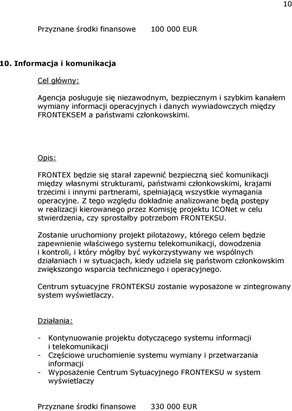 Opis: FRONTEX będzie się starał zapewnić bezpieczną sieć komunikacji między własnymi strukturami, państwami członkowskimi, krajami trzecimi i innymi partnerami, spełniającą wszystkie wymagania