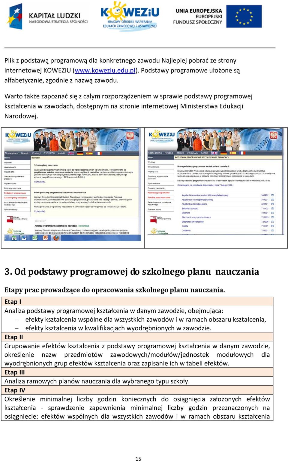 Od podstawy programowej do szkolnego planu nauczania Etapy prac prowadzące do opracowania szkolnego planu nauczania.