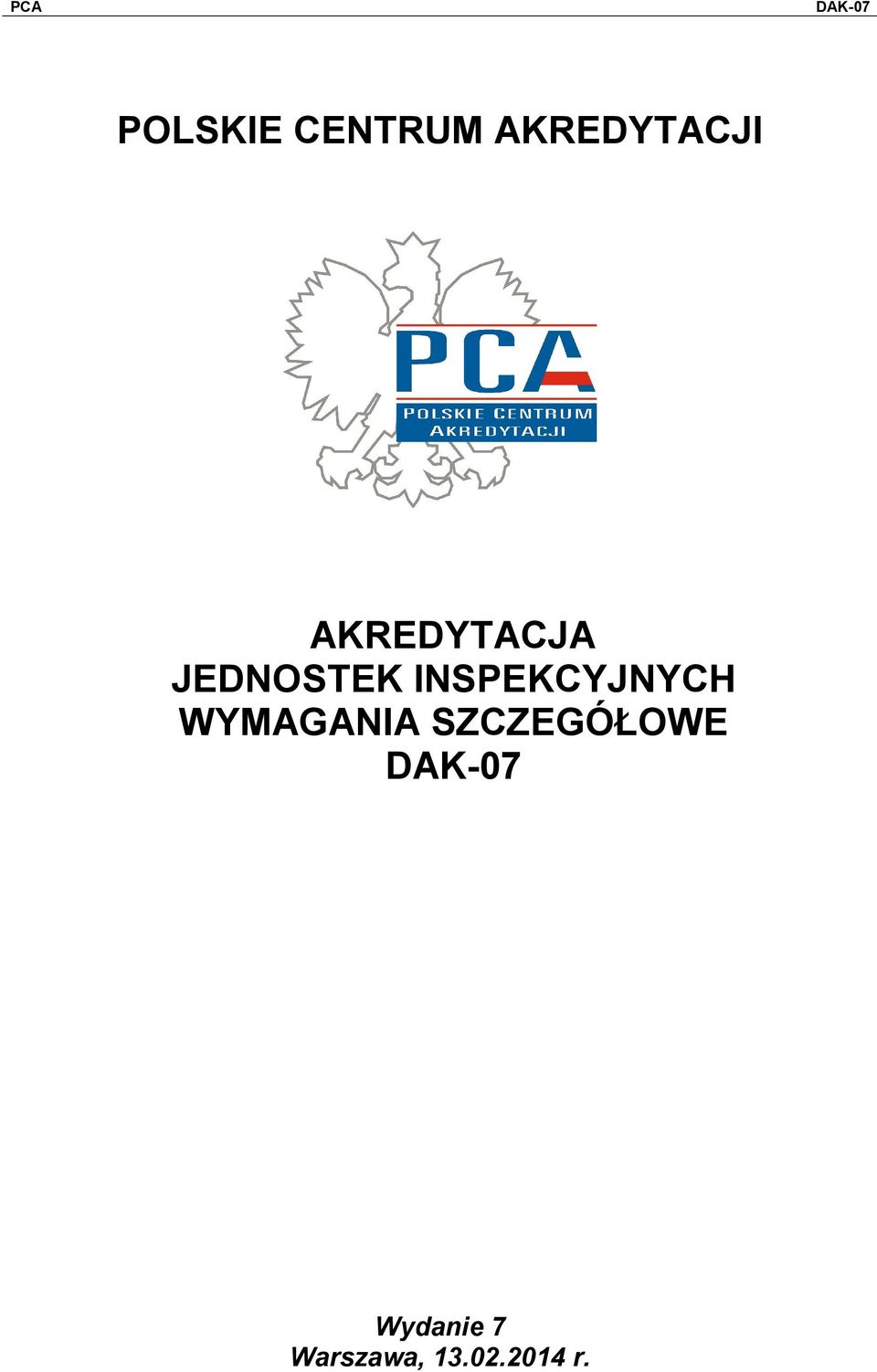 INSPEKCYJNYCH WYMAGANIA