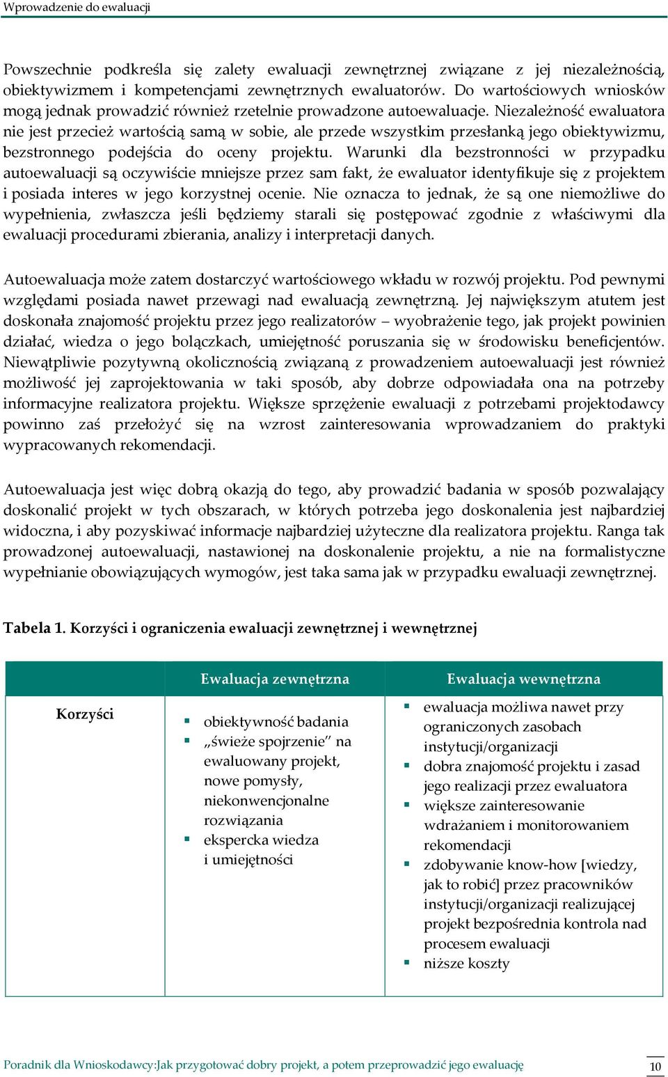 Niezależność ewaluatora nie jest przecież wartością samą w sobie, ale przede wszystkim przesłanką jego obiektywizmu, bezstronnego podejścia do oceny projektu.