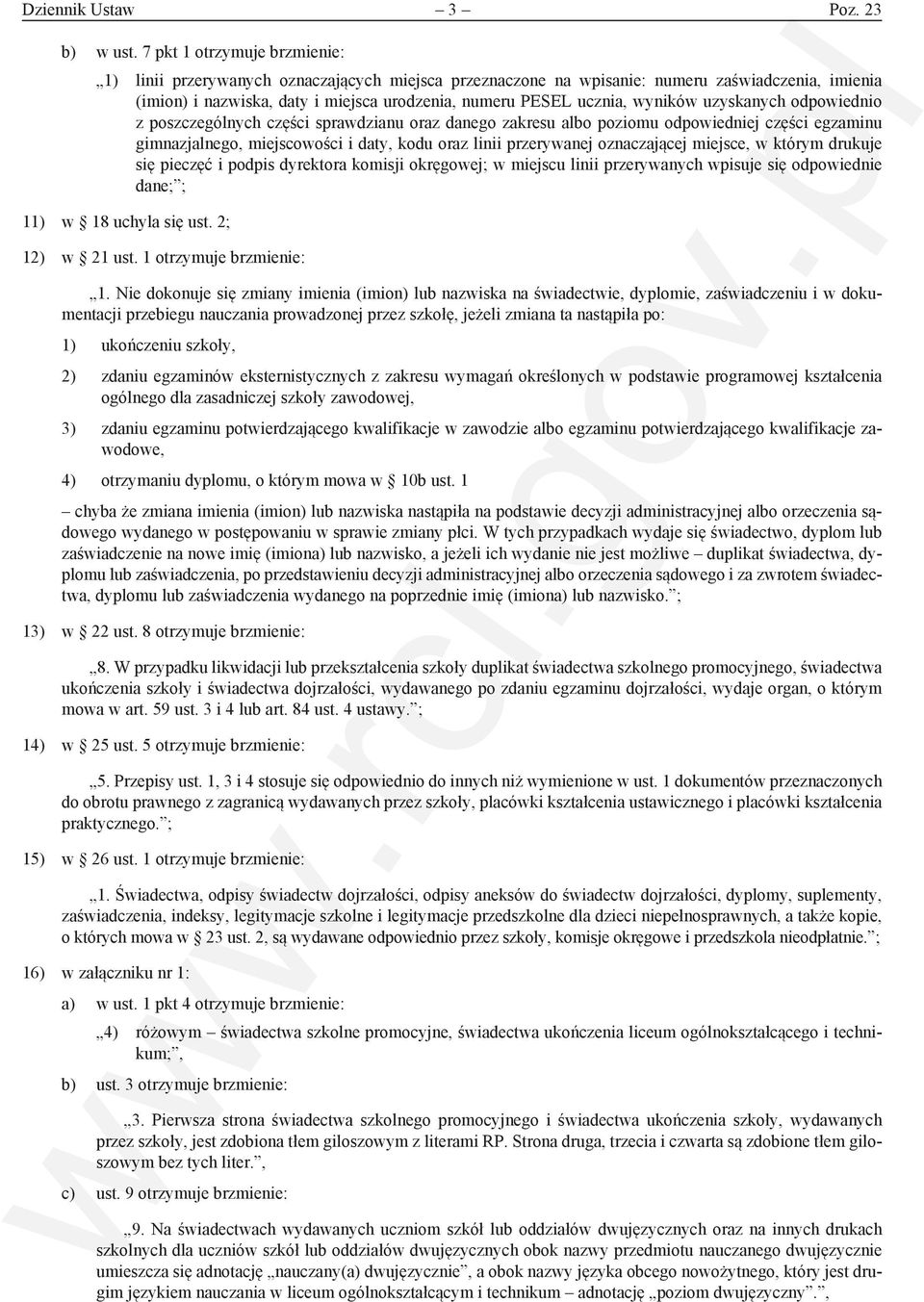 wyników uzyskanych odpowiednio z poszczególnych części sprawdzianu oraz danego zakresu albo poziomu odpowiedniej części egzaminu gimnazjalnego, miejscowości i daty, kodu oraz linii przerywanej