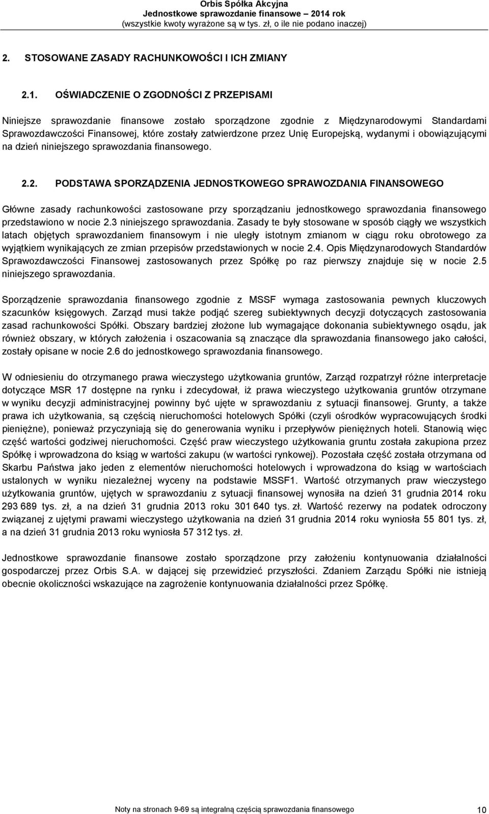 Europejską, wydanymi i obowiązującymi na dzień niniejszego sprawozdania finansowego. 2.