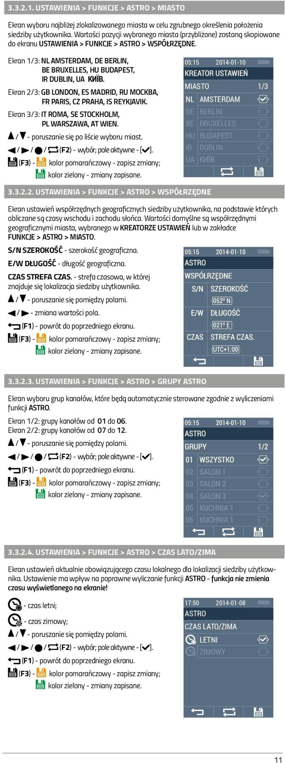 Ekran 1/3: NL AMSTERDAM, DE BERLIN, BE BRUXELLES, HU BUDAPEST, IR DUBLIN, UA КИЇВ. Ekran 2/3: GB LONDON, ES MADRID, RU MOCKBA, FR PARIS, CZ PRAHA, IS REYKJAVIK.