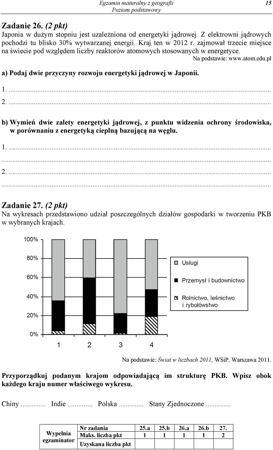 pl a) Podaj dwie przyczyny rozwoju energetyki jądrowej w Japonii. b) Wymień dwie zalety energetyki jądrowej, z punktu widzenia ochrony środowiska, w porównaniu z energetyką cieplną bazującą na węglu.