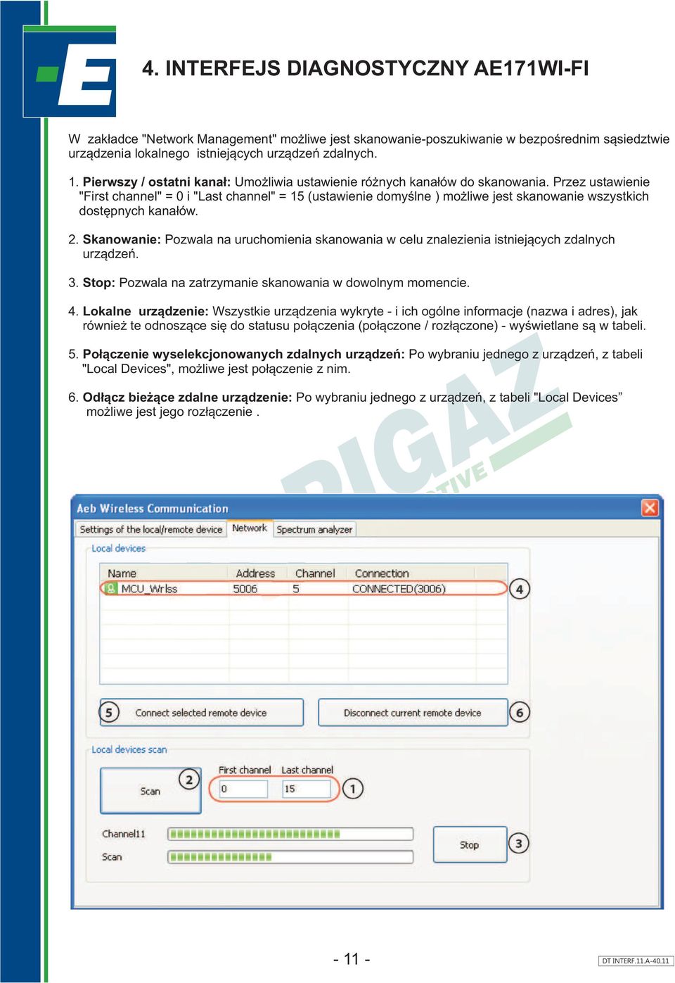 Przez ustawienie "First channel" = 0 i "Last channel" = 15 (ustawienie domyœlne ) mo liwe jest skanowanie wszystkich dostêpnych kana³ów. 2.