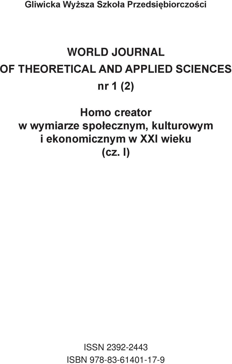 Homo creator w wymiarze społecznym, kulturowym i