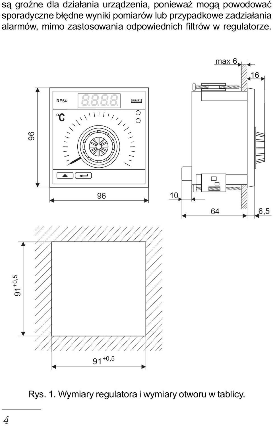 zastosowania odpowiednich filtrów w regulatorze.